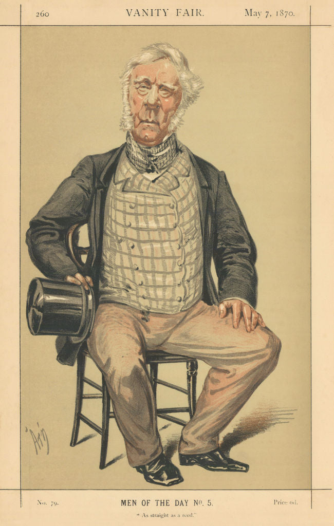 VANITY FAIR SPY CARTOON Admiral Henry John Rous 'As straight as a reed' 1870